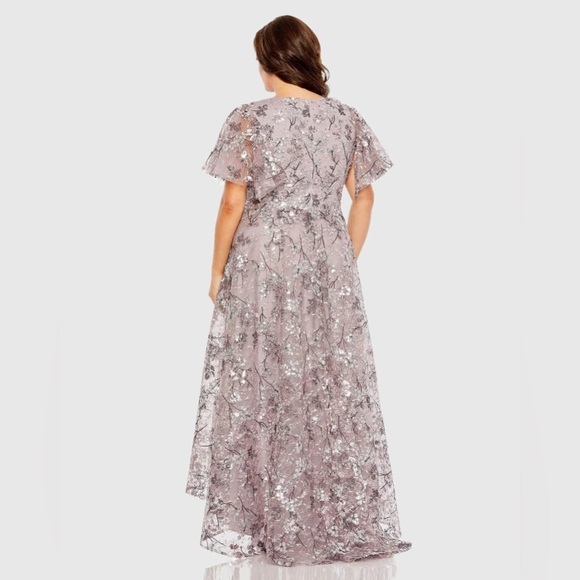 Mac Duggal 20473 NWT V Neck Flutter Sleeve A Line Embellished Dress - Picture 5 of 7